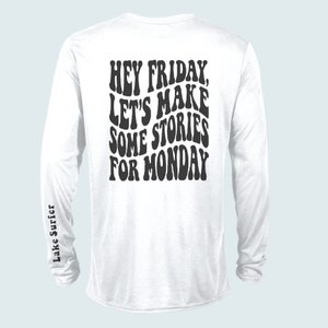 Weekend | Melted lettering  | Friday | Unisex | Smiley | Personalized | Matching Shirts | Wavy font | Monday | Trendy | Fun