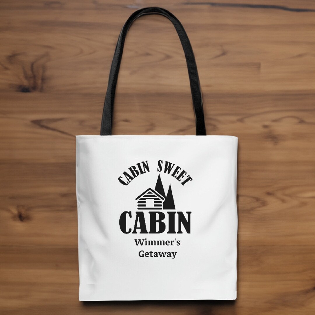 Cabin Life Gift Hostess Present Canvas Grocery Bag Mountain Life
