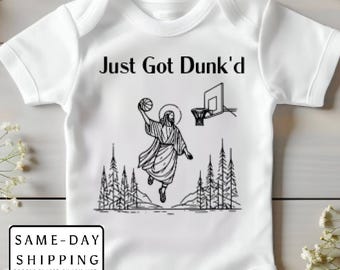 Baptism baby bodysuit | baby christening |  just got dunked | Christian| boy| girls | baptism gift | baptized | baptism present | blessing