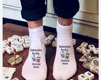 Mahjong lucky personalized  Socks | Men and Women’s | Lucky Charms |  mahj group