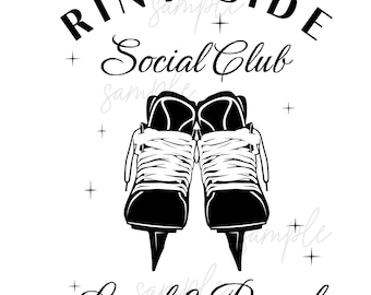 Rink side social club svg / mamma dell'hockey / pista di pattinaggio / mamma sportiva / file digitale / download immediato / forte e orgoglioso / sport a bordo pista
