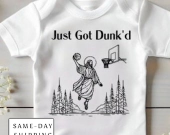 Baptism baby bodysuit | baby christening |  just got dunked | Christian| boy| girls | baptism gift | baptized | baptism present | blessing