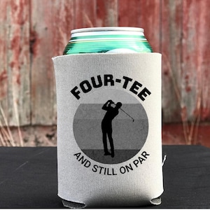 Forty golf birthday Favor, 40th Custom party favors, Fortieth golfer, koozie favor, coozie, can cooler, golfer, golfing four tee milestone