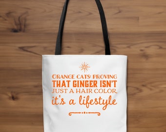 Cat lover gift | cat tote | canvas grocery bag | orange cat energy | cat lover | cat stuff | ginger | tabby cat | kitty | cat mom | cat dad