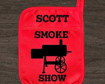 Pellet smoker hot pad | personalized | Pot holders  | oven mit custom  | bbqing | host hostess present | bbq meat smoked | smoke show