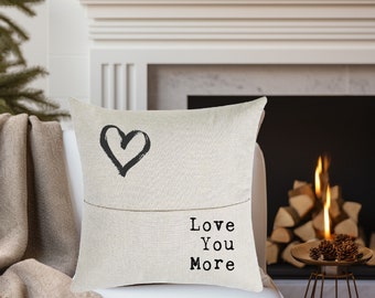 Book lover pillow gift | pocket pillow case | personalized | custom | valentine | love you more | unique present for valentine galentine