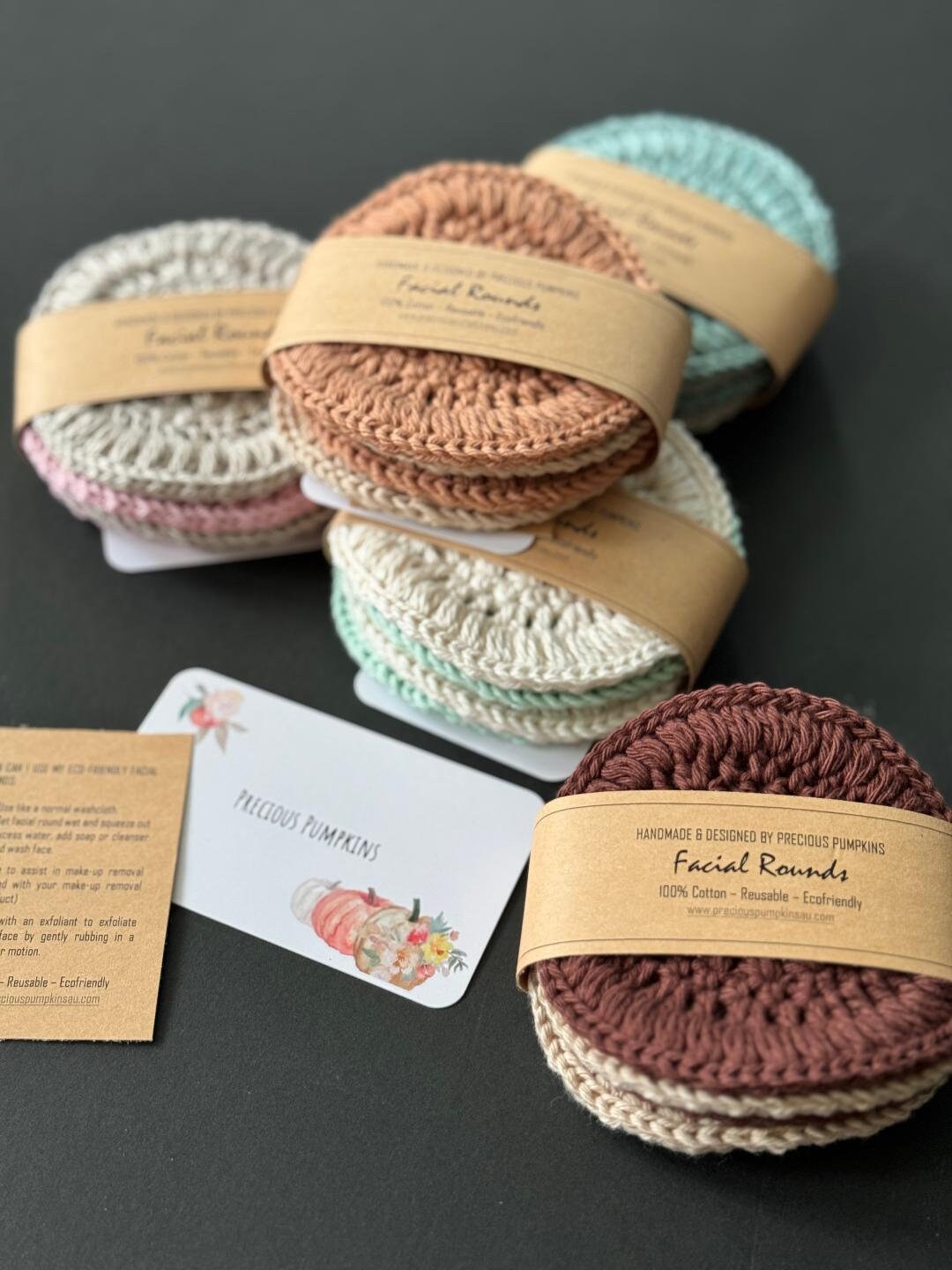 Easy CrochetRounds / Face Scrubbies With Cardstock Printables