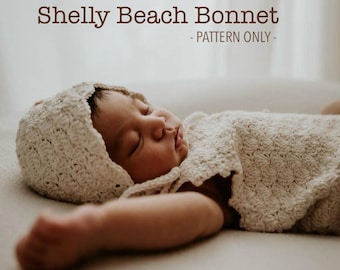 Crochet Baby Bonnet Pattern - Shelly Beach Bonnet
