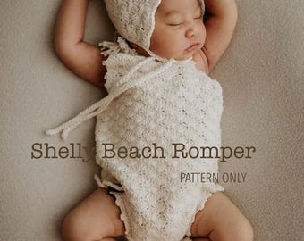 Crochet Baby Romper Pattern - Shelly Beach Romper