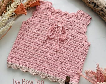 Ivy Bow Top (Easy Crochet Girls Summer Top)