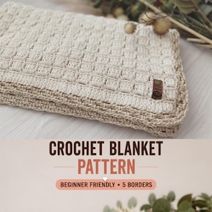 Easy Crochet Baby Blanket Pattern – Beginner Textured Blanket PDF
