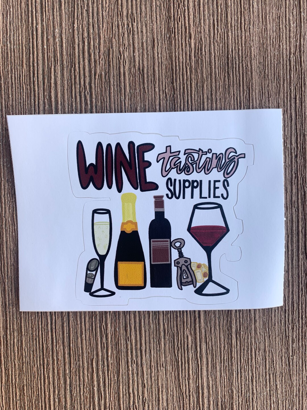 Wine Tasting Supplies Bottles, Tools, and Glasses Abstract Sticker Etsy