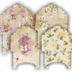 Buste di fiori primaverili, abbellimenti retrò, effimeri vintage, documenti stampabili, pagine di rose shabby chic, download digitale