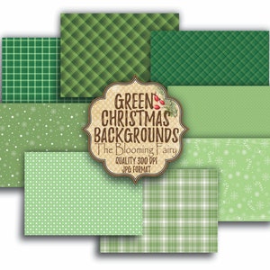 Vintage Green Christmas Backgrounds, Christmas Papers,  Retro Christmas Papers, Christmas Digitals, Xmas Printable Paper, Digital Download