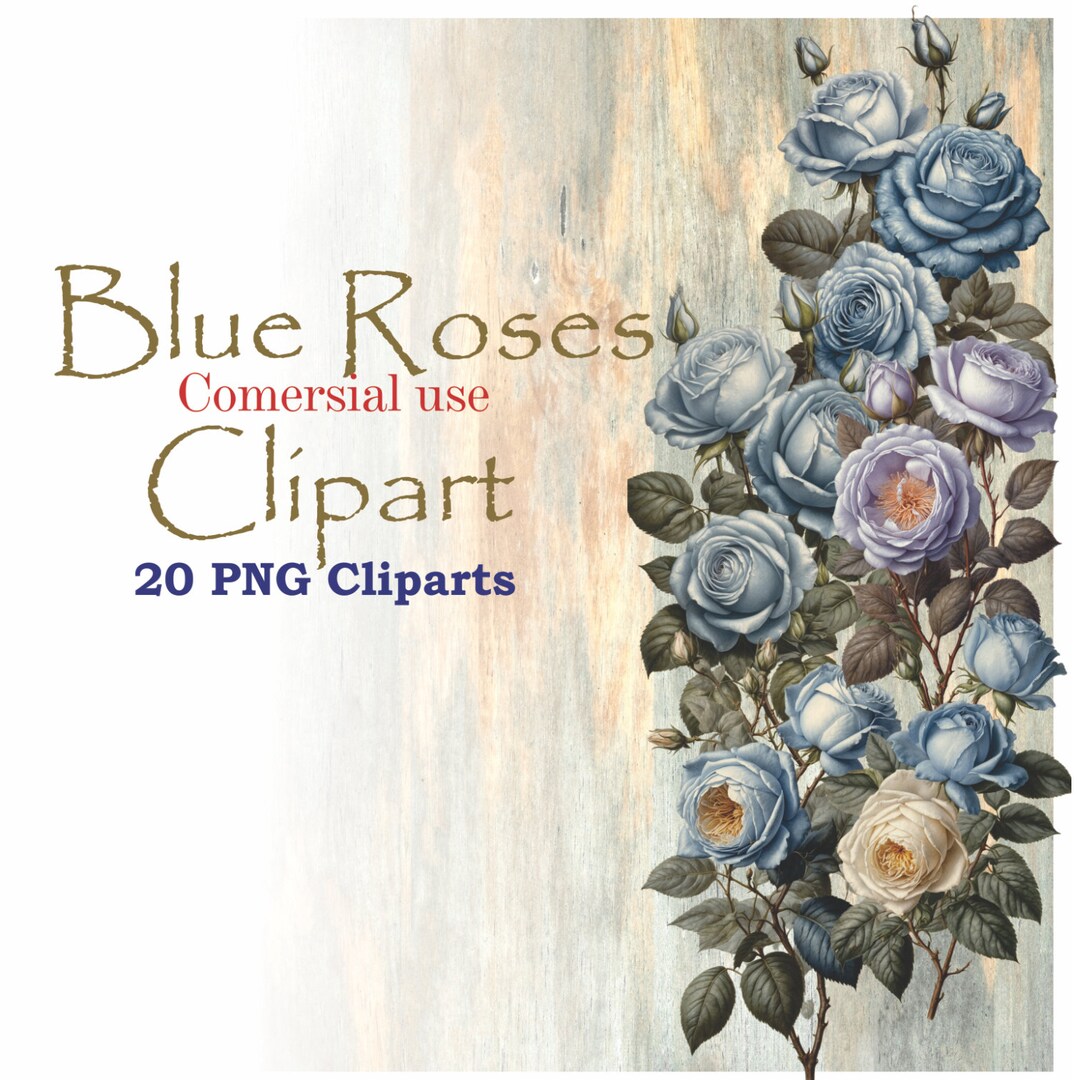 Victorian Blue Roses Clipart, Blue Roses PNG, Blue Roses Transparent ...