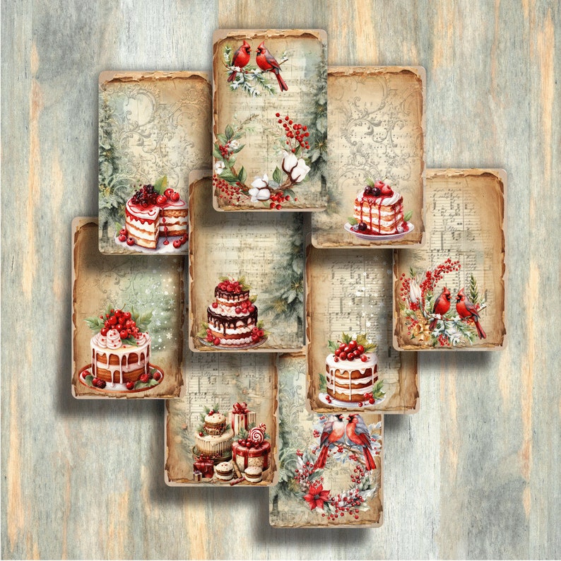 Winter Treats ATC Cards Printable, ATC Digital Ephemeras, ATC Cards ...