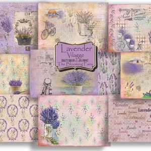Lavender Cottage, vintage Ephemera, Lavender Queen Junk Journal, Lavender Junk Journal Printable, Digital Junk Journal fournitures, Lavande