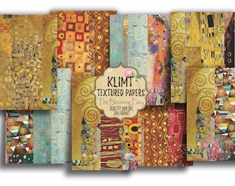 Klimt Art Papers, Textured Collage Sheets (Digital Download)