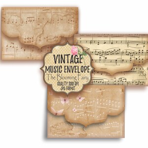 Vintage Music Envelopes, Victorian Scores , Digital Envelopes,music ...