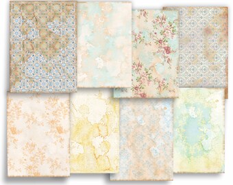 Pastel Grunge Papers, Vintage Shabby Scrapbook Paper (Digital Paper Pack)