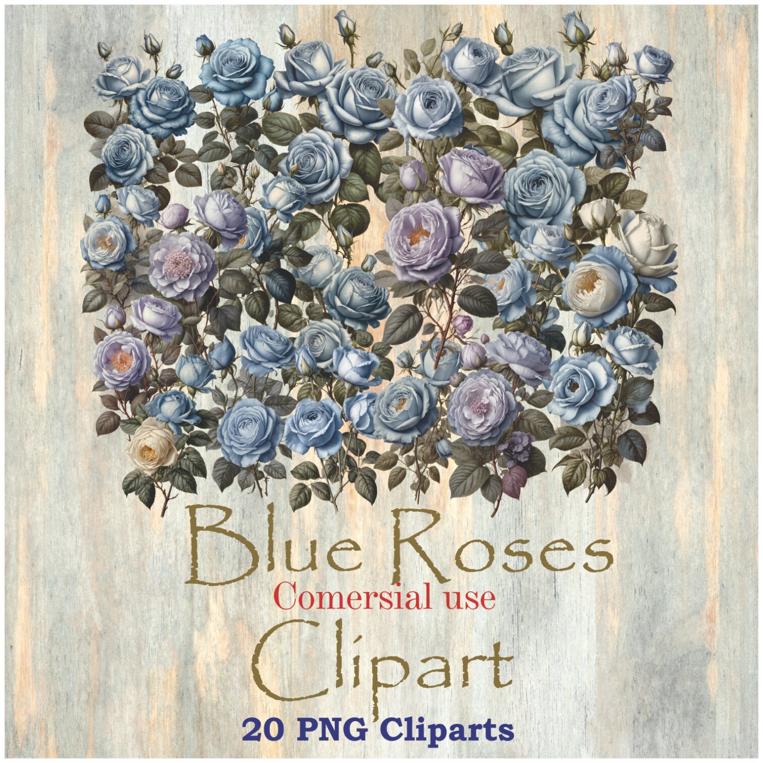 Victorian Blue Roses Clipart, Blue Roses PNG, Blue Roses Transparent ...