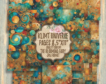 Klimt Universe Digital Paper, Art Journal Pages (Digital Download)
