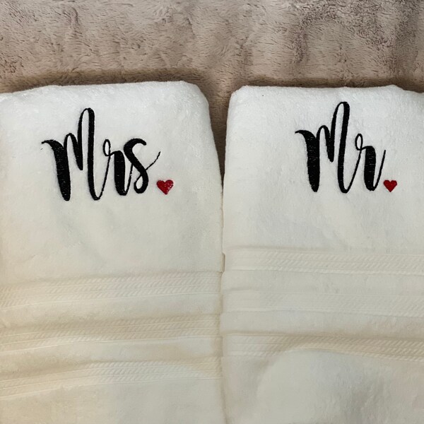Mr and Mrs Towel - Etsy