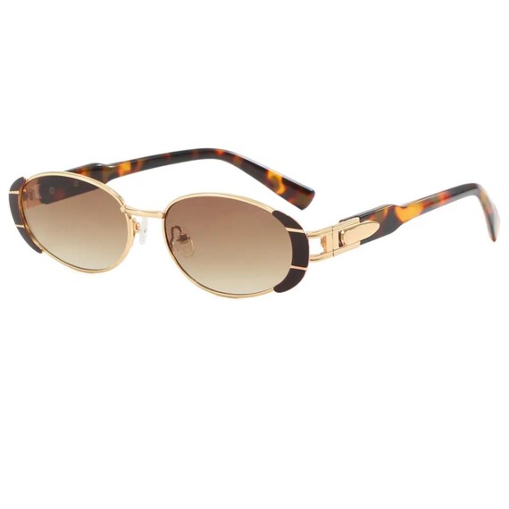 Retro Oval Sunglasses Gold Frame UV400 Protection Unisex Amazon.com: SUNBSR Retro Oval Sunglasses for Women Men 70s  main image 4