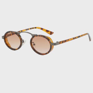 Miguel Steampunk Small Retro Oval Frame UV400 Sunglasses