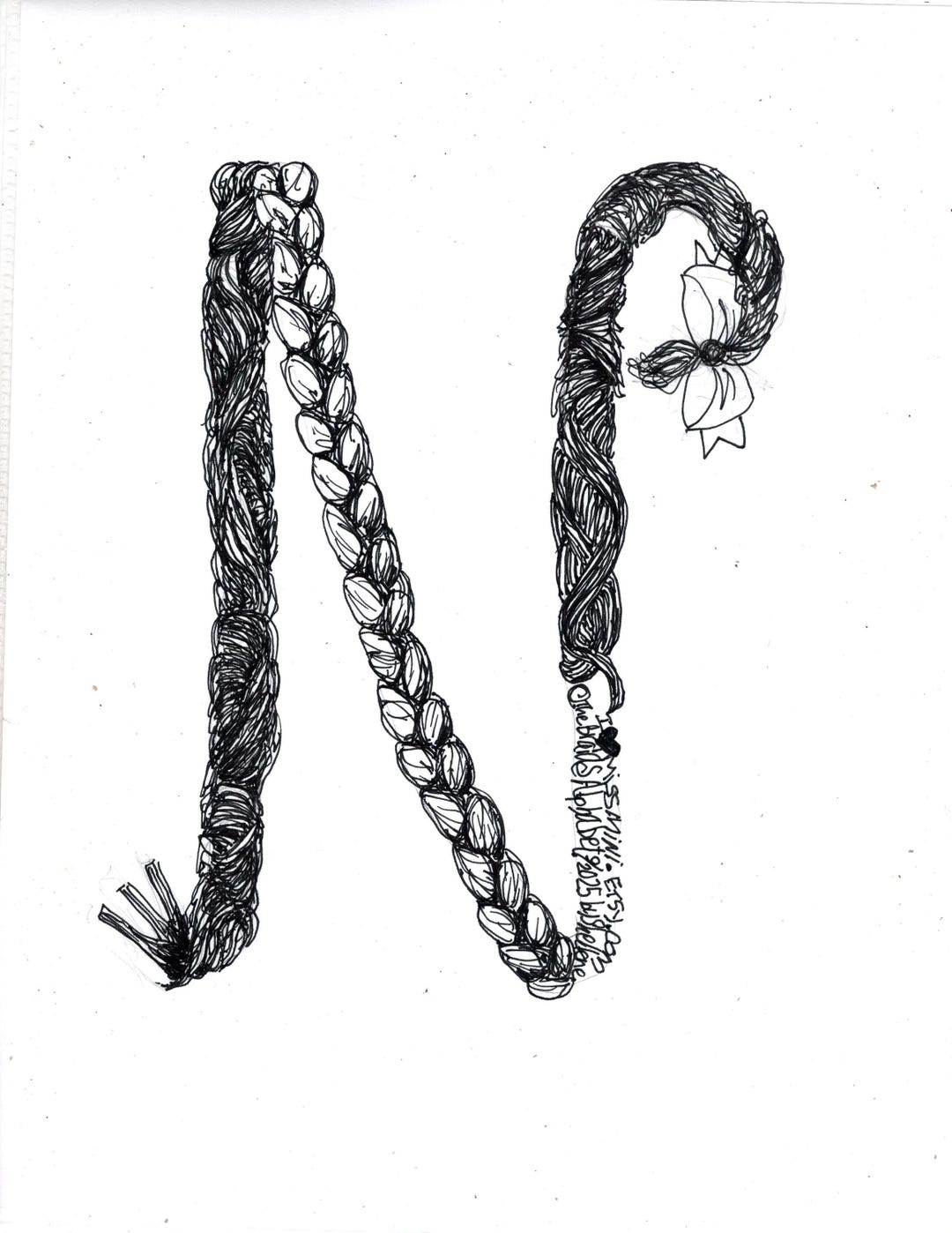 The BRAIDED HAIR ALPHABET - Etsy