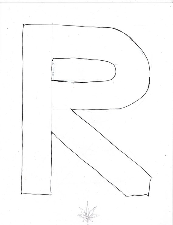 Small R Templste Letter R Outline Template