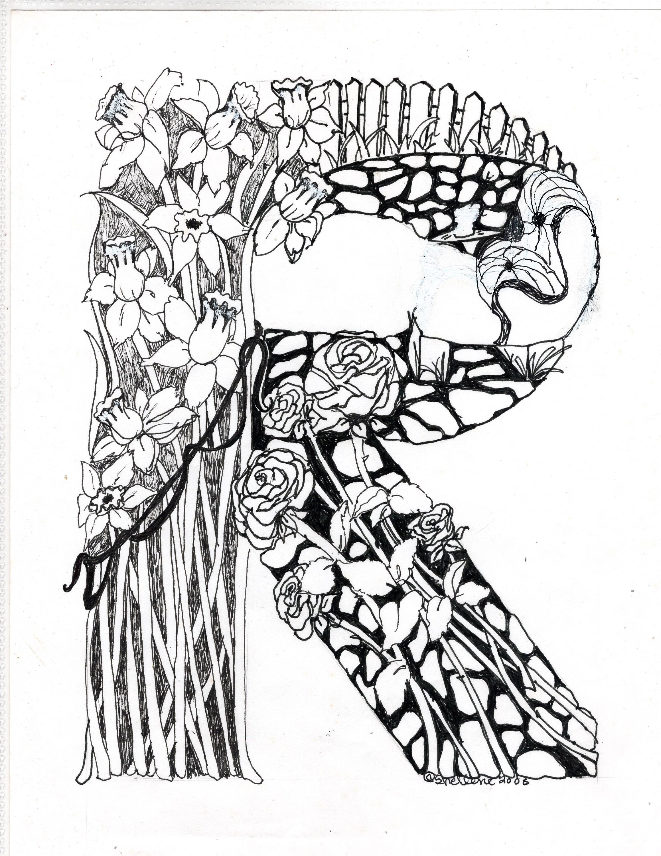 FLORAL & FUNKY LETTER---R - Etsy