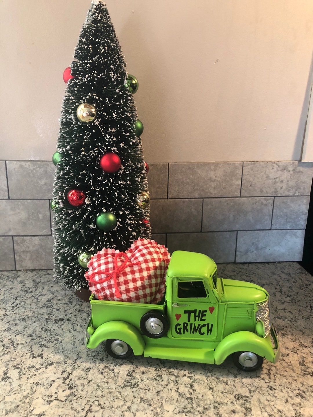Grinch Inspired Truck Metal Truck Your a Mean One Tiered Tray Tiered Grinch Decor Etsy