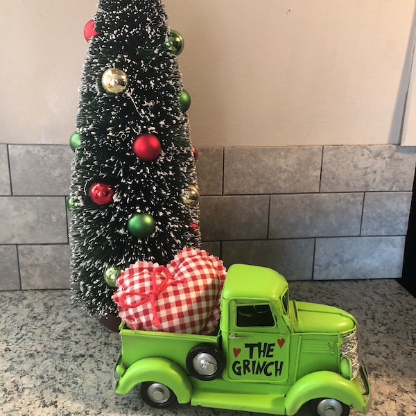 Grinch inspired truck | metal truck | your a mean one | tiered tray tiered | grinch decor