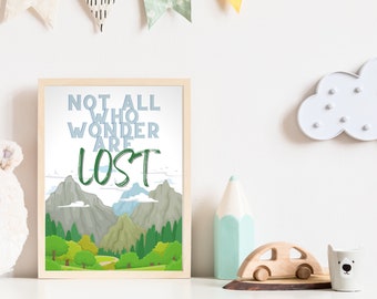 Not All Who Wonder Printable Art Moutains