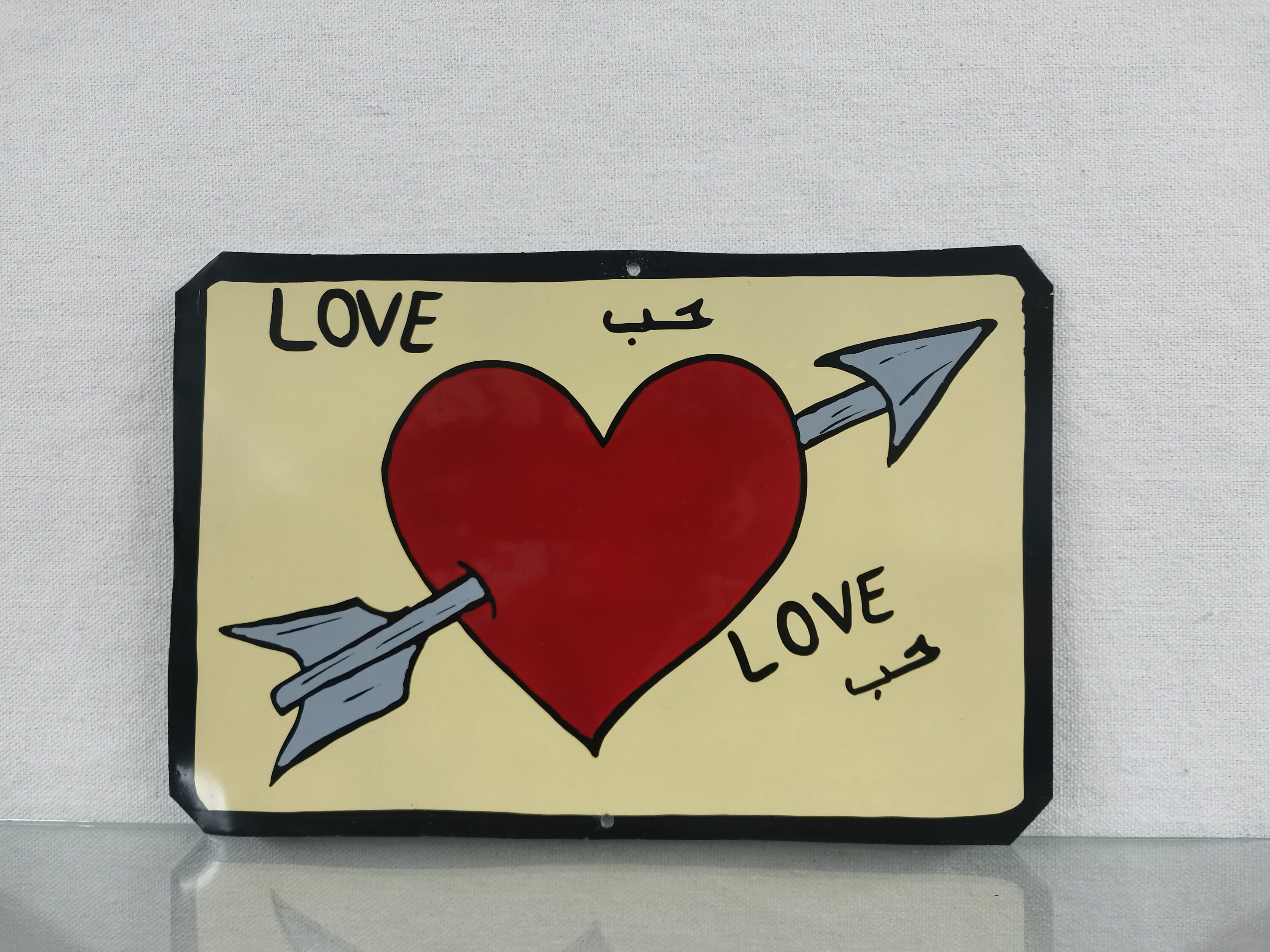 Love Metal Sign Valentine's Gifts, Moroccan Hand Painted Tin Sign