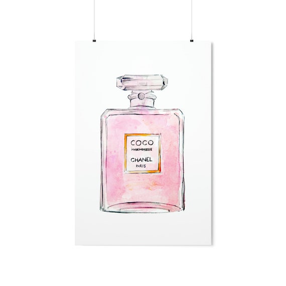 Coco Chanel Pink Perfume Premium Matte Vertical Posters 