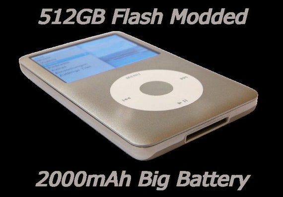 Apple Ipod Classic 7th Gen 512GB Flash Modded & 2000mah Big - Etsy