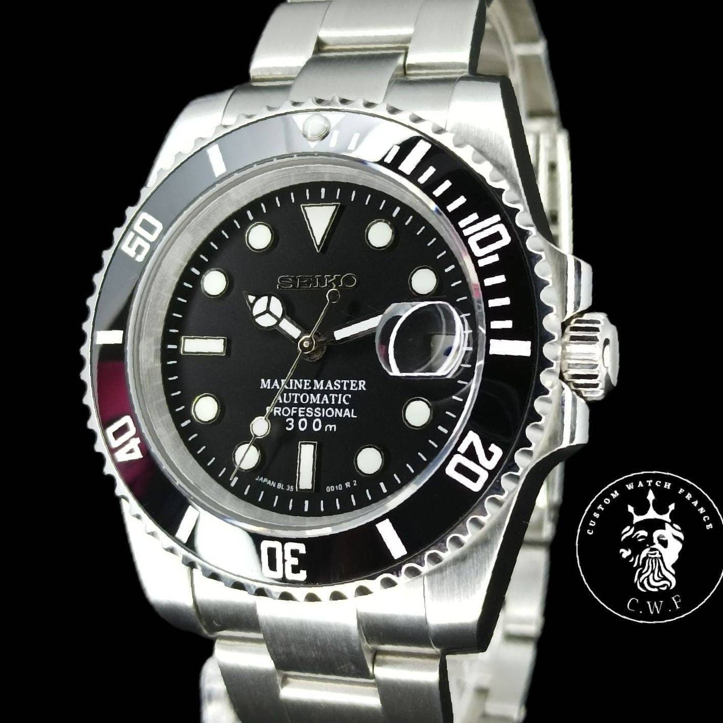 Seiko Mod Submariner Automatic Watch Tribute Sub - Etsy