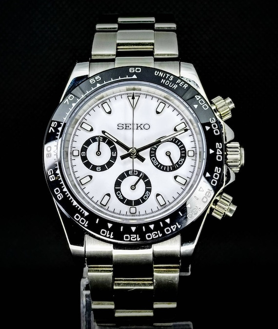 Seiko Mod Panda Daytona Chronograph Quartz Tribute Cosmograph - Etsy