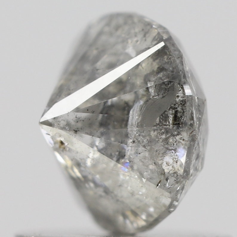 1.09CT 6.22* 6.12* 4.20MM Round Shape Gray Diamond, Salt & Pepper Diamond  For Engagement Ring