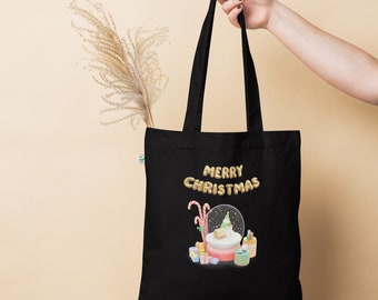 Christmas Snow Globe Organic Eco-Friendly tote bag