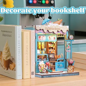 Bella&#39;s Ice Cream Shop Book Nook Kit: 3D Wooden Puzzle DIY Home Decor