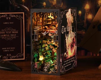 DIY Book Nook Kit: 3D Wooden Puzzle with LED Lights