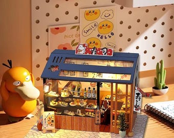 DIY Miniature Japanese Sushi Restaurant Dollhouse Kit