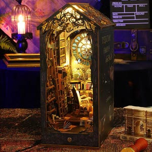 Kit per angolo lettura fai da te, regalo accogliente, inserto per scaffale per libri, fermalibri in miniatura fai da te, scenario di topo di biblioteca, diorama, regali migliori
