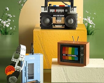 Retro Building Block Kit: DIY Nostalgic Tech Designs