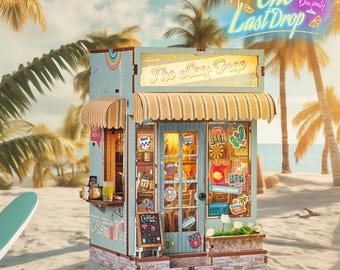 Beach Bar Book Nook Kit | DIY Wooden Bookshelf Insert With Lights