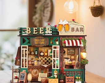 DIY Beer Tavern Book Nook Kit: Pub Style Miniature Tavern Bookshelf Insert Fun Craft Gifts