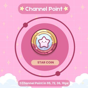 Star Coin Channel Point | Twitch Channel Point Icon | Twitch Emotes | Stream Emotes | Channel Point Redeem | Cookie Stream | Kawaii | Cute